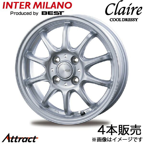 インターミラノ クレール ZT10 IQ 10系 アルミホイール 4本(15×5.5J 4-100 +43 シルバー)INTER MILANO CLAIRE ZT10 ホイール単体