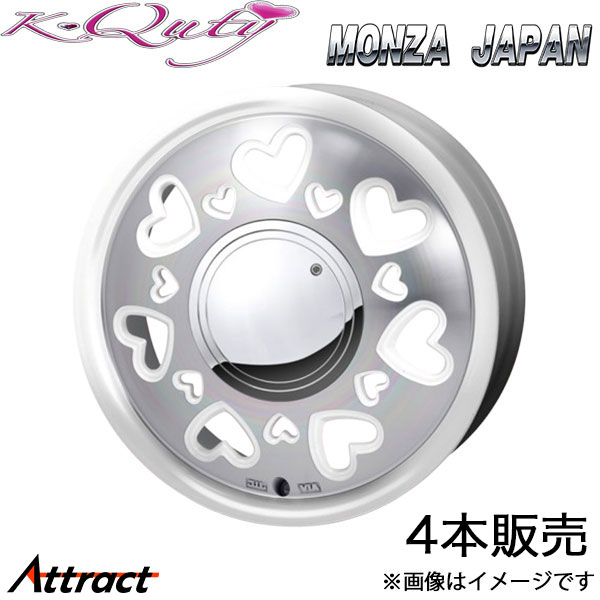 モンツァジャパン ケー キューティ アルミホイール4本 1台分(14×4.5J 4-100 INSET43)スズキ アルトラパン HE21S(ホワイト)