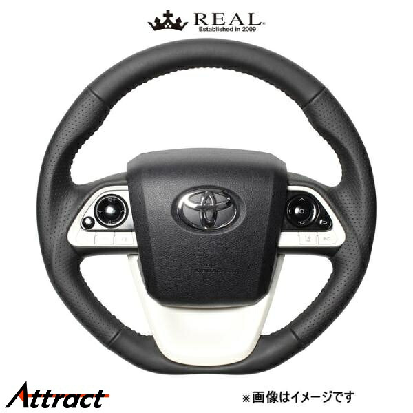 レアル ステアリング オリジナルシリーズ(オールレザー)MIRAI 10系 50-LPB-BK REAL|Attract