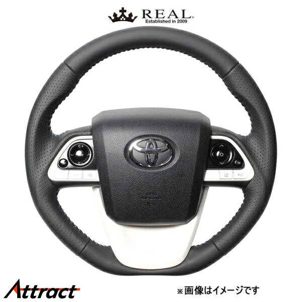 レアル ステアリング オリジナルシリーズ(オールレザー)MIRAI 10系 50-LPB-BL REAL|Attract