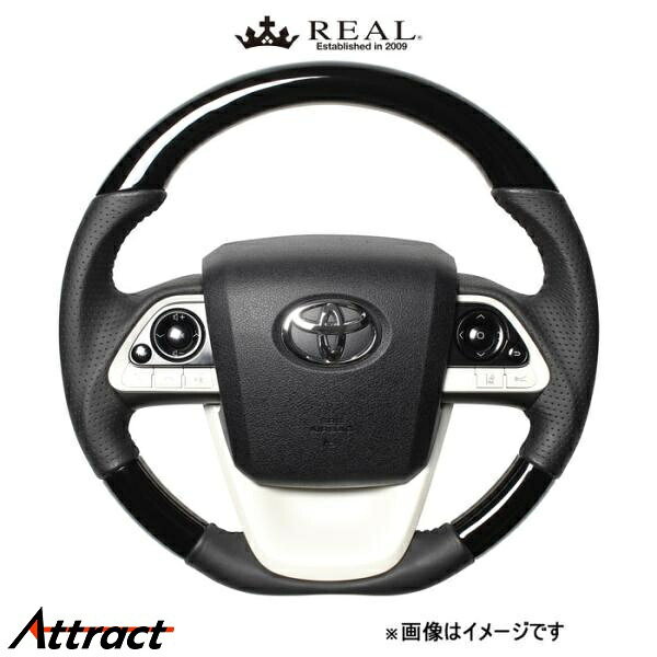 レアル ステアリング オリジナルシリーズ(ピアノブラック)MIRAI 10系 50-PBW-BK REAL｜Attract