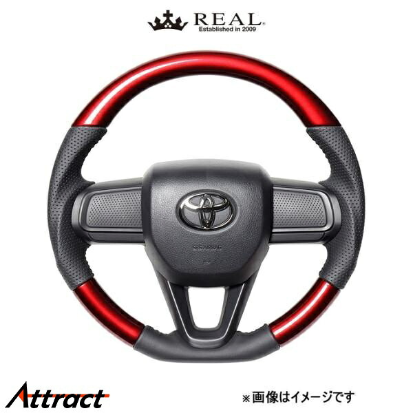 レアル ステアリング オリジナルシリーズ(パールレッド)タフト LA900S/LA910S DIB-RDW-BK REAL|Attract