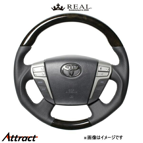 レアル ステアリング オリジナルシリーズ(54ブラックウッド)アルファード 20系 H20-GDW-BK REAL｜Attract