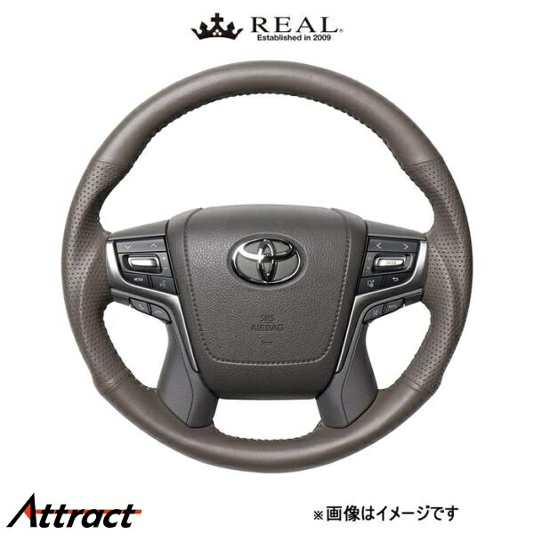 レアル ステアリング オリジナルシリーズ ラウンドシェイプ(ダークグレージュオールレザー)ランドクルーザー プラド 150系 H30G-LPB-GL