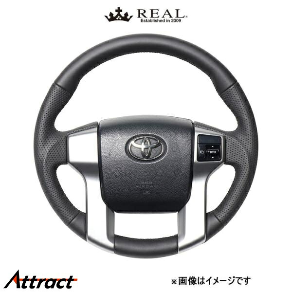 レアル ステアリング オリジナルシリーズ ガングリップ純正同径(オールレザー)ランドクルーザー プラド 150系 J150G-LPB-BK REAL