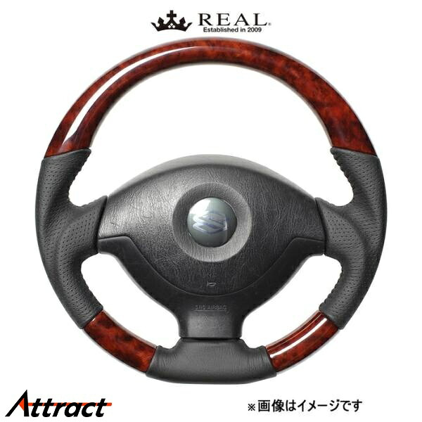 レアル ステアリング オリジナルシリーズ(ブラウンウッド)ジムニー JB23W JB-BRW-BK REAL