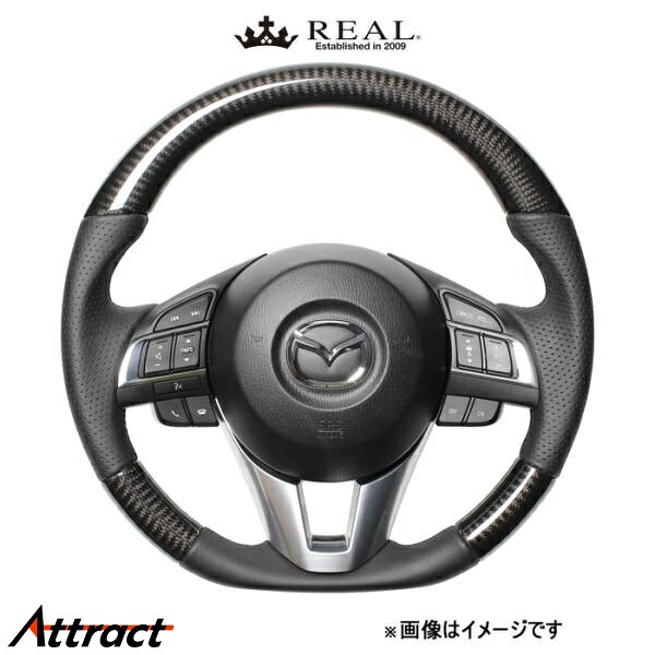 レアル ステアリング オリジナルシリーズ(ブラックカーボン)デミオ DJ MZA-BKC-BK REAL