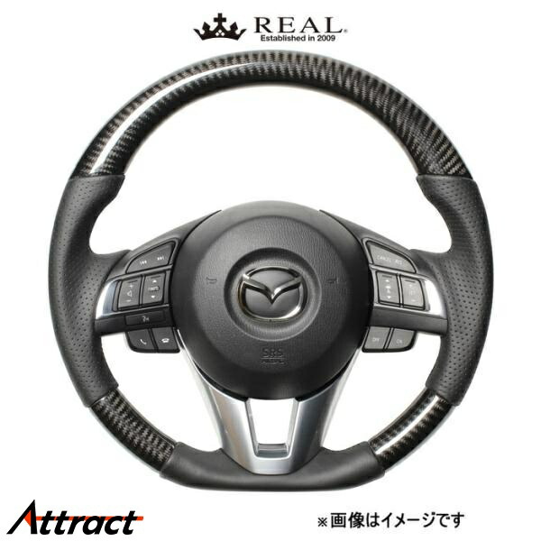 レアル ステアリング オリジナルシリーズ(ブラックカーボン)アテンザ GJ MZB-BKC-BK REAL