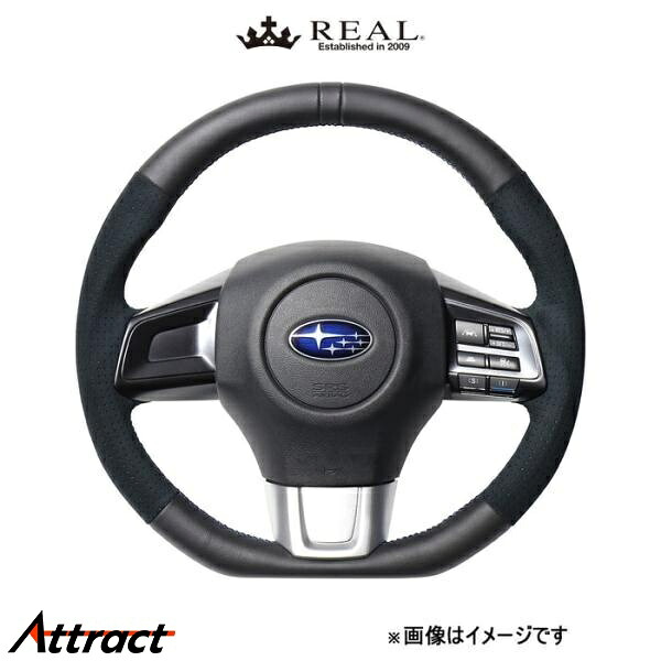 レアル ステアリング オリジナルシリーズ Dシェイプ(ブラックレザー)WRX S4 VAG SBA-ALC-BL REAL｜Attract