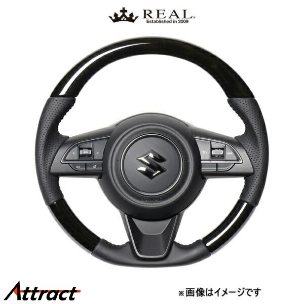 レアル ステアリング オリジナルシリーズ(ブラックウッド)ジムニーシエラ JB74W SZB-BKW-BK REAL｜Attract