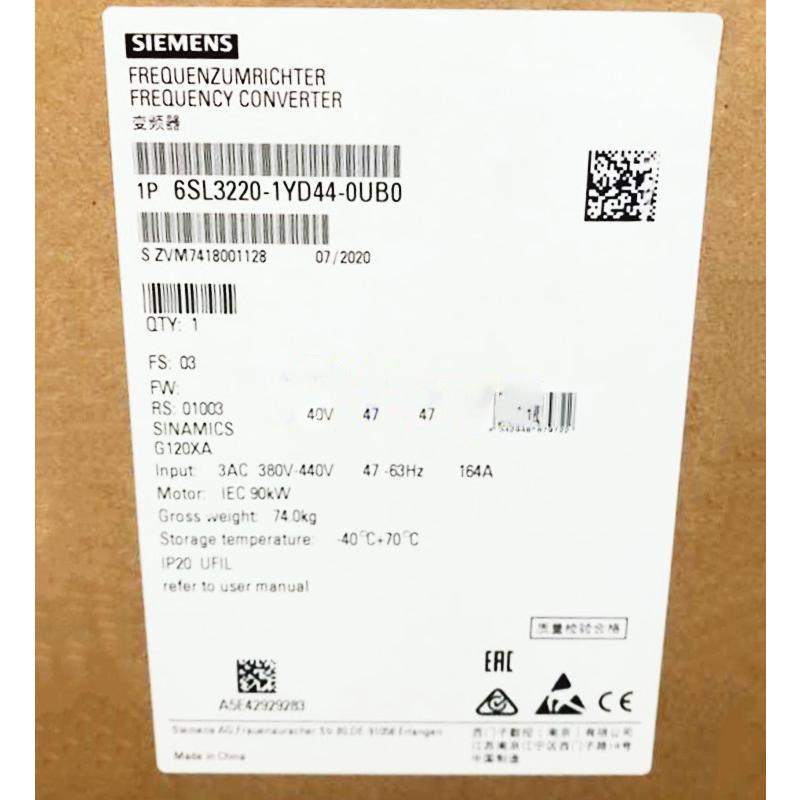 【新品★適格請求書★送料無料】SIEMENS シーメンス インバータ 6SL3220-1YD44-0UB0 G120XA 440V 90kW◆ 6ヶ月保証｜Belly Muses