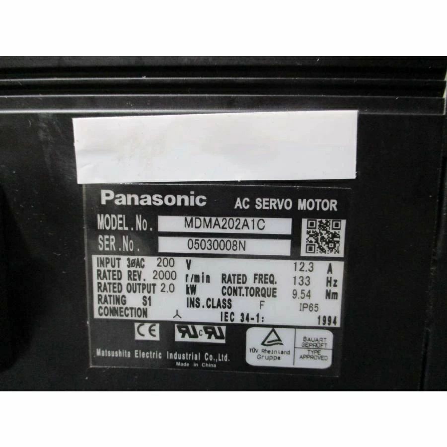 【新品★適当お願いごと書★貨物輸送無料】PANASONIC/パナソニック サーボ原動機 MDMA202A1C【６ヶ月引き受ける】