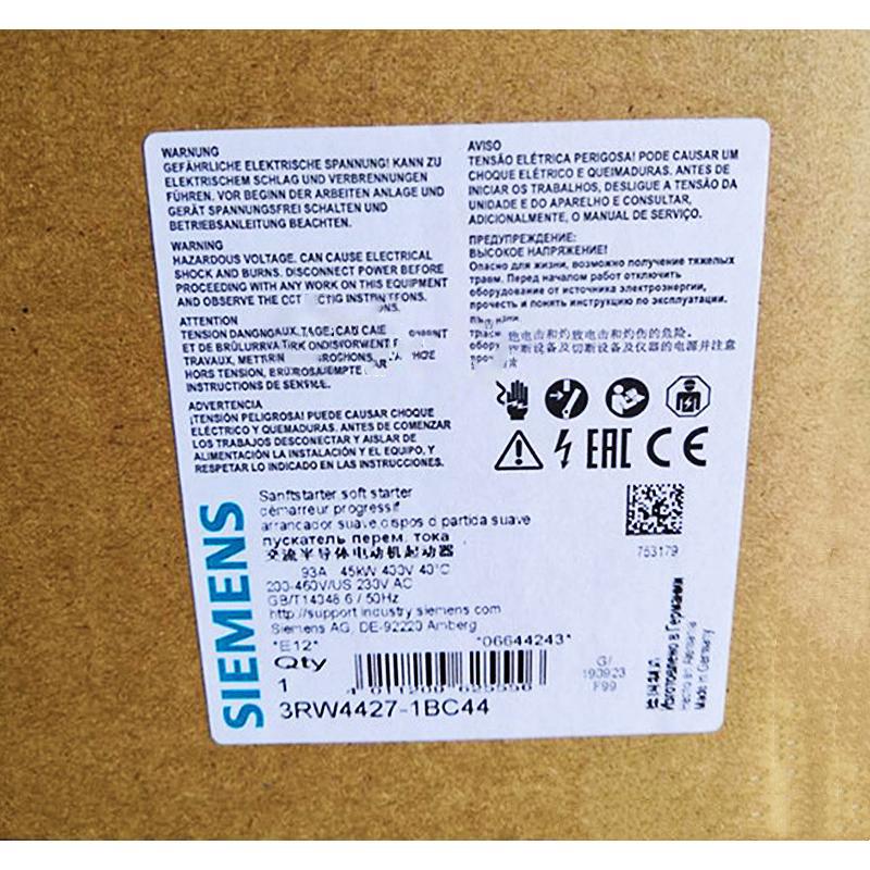 【新品★適当お願いごと書★貨物輸送無料】SIEMENS ジーメンス 3RW4427-1BC44 ソフトスタータ◆6ヶ月引き受ける