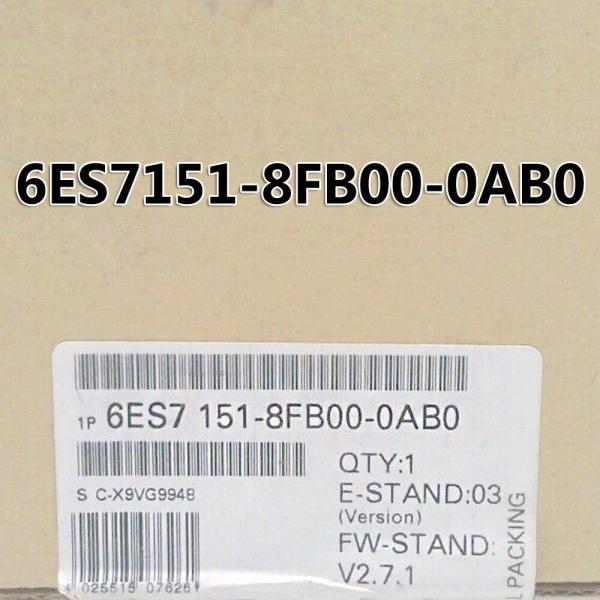 【新品★適当お願いごと書★貨物輸送無料】 Siemens ジーメンス 6ES7151-8FB00-0AB0 インターフェイスモジュール【６ヶ月引きうける】