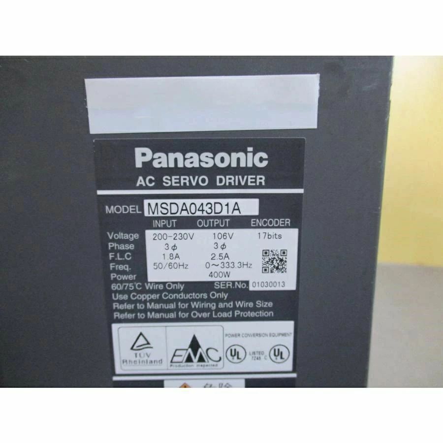【新品★適当お願いごと書★貨物輸送無料】PANASONIC/パナソニック サーボ原動機 MSDA043D1A【６ヶ月引き受ける】
