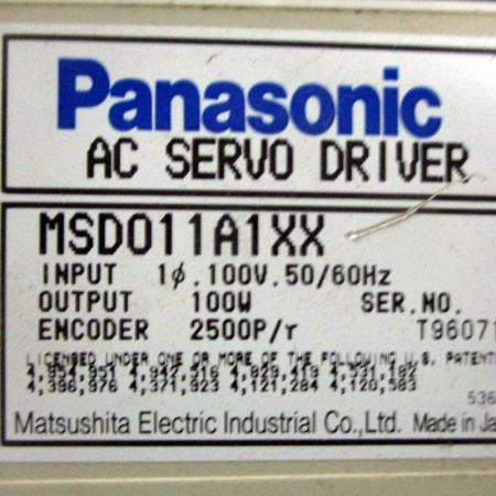【新品★適当お願いごと書★貨物輸送無料】Panasonic パナソニック サーボ原動機 MSD011A1XX【６ヶ月引き請ける】