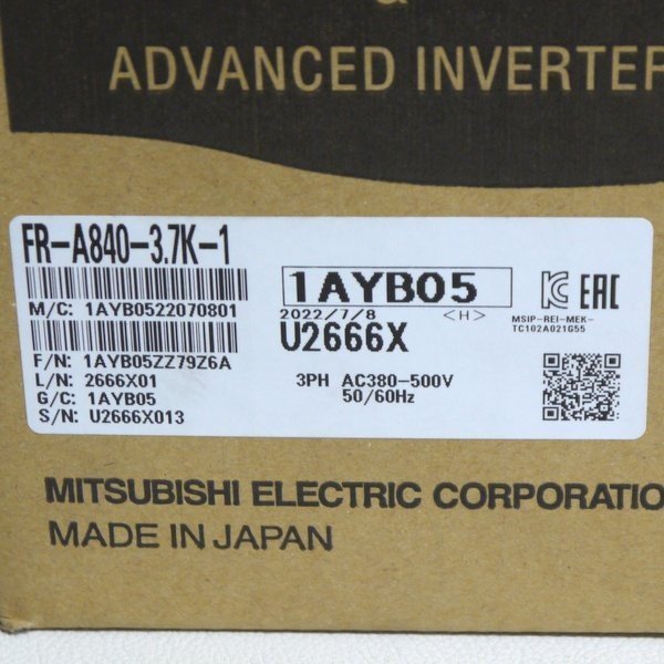 【新品★適格請求書★送料無料】三菱電機 高機能・高性能インバータ FR-A840-3.7K-1【6ヶ月保証】|Belly Muses