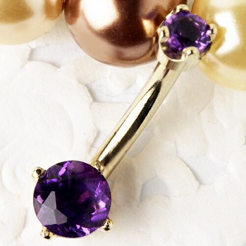 楽天市場】[ K14 本物 金 宝石 14G ] 14金 ダイヤモンド＆アメジスト
