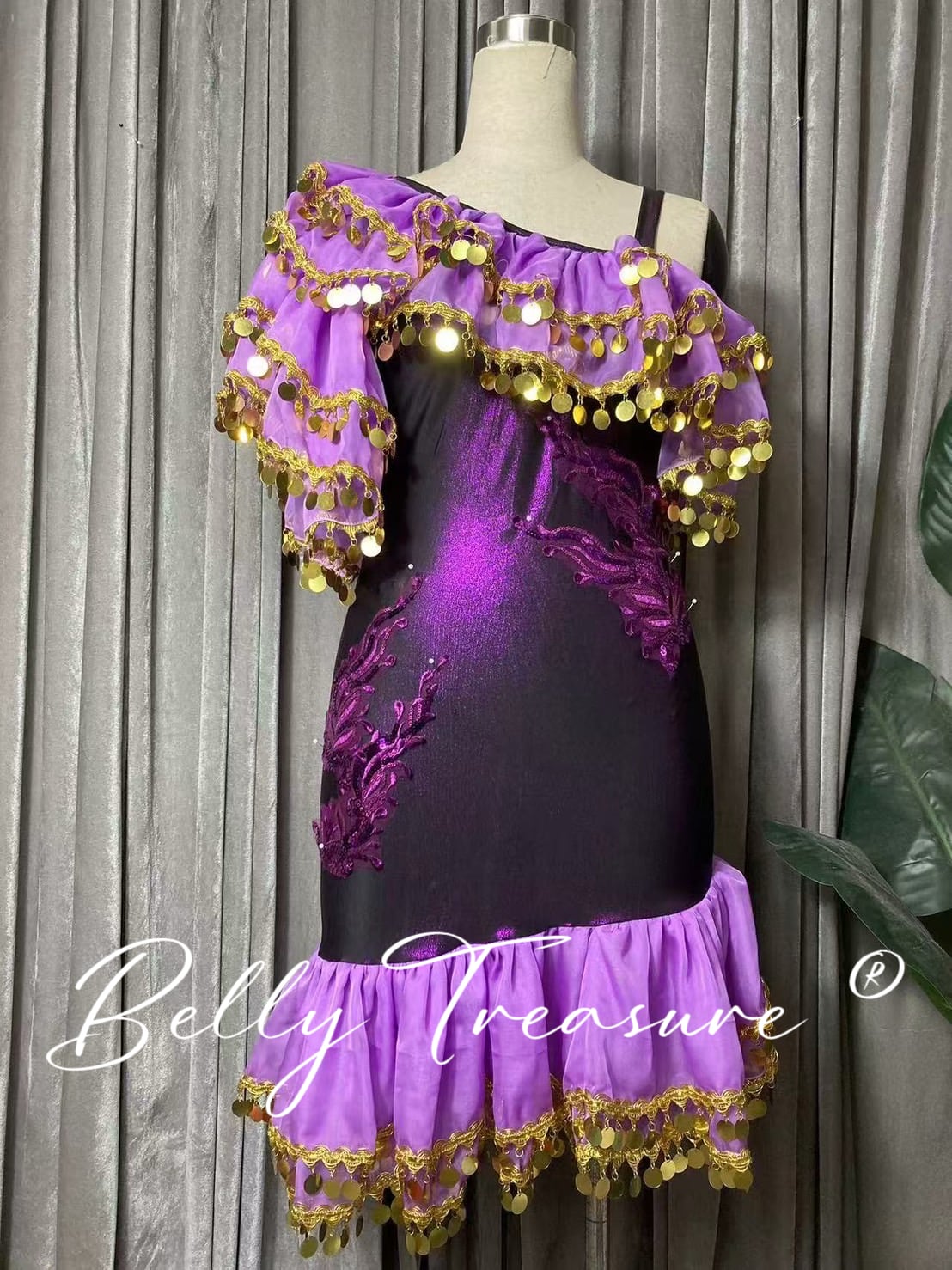 楽天市場】ミラーヤドレス パープル＆ゴールド フォークロア衣装