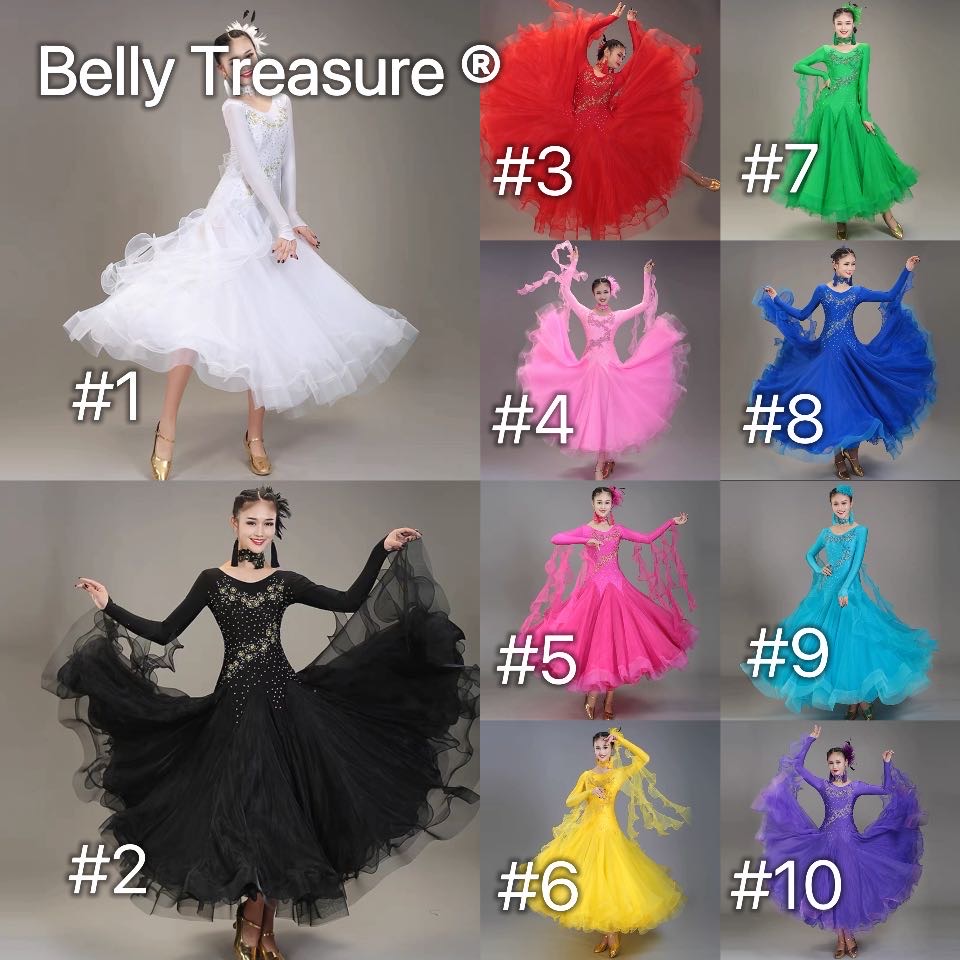 10カラー社交ダンス舞台衣装 XYW 003 202406｜Belly Treasure 店 9,163円