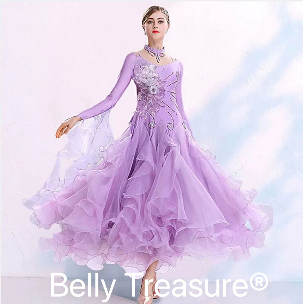 社交ダンス舞台衣装　フラワーデザインANWN-006-202501｜Belly Treasure 店
