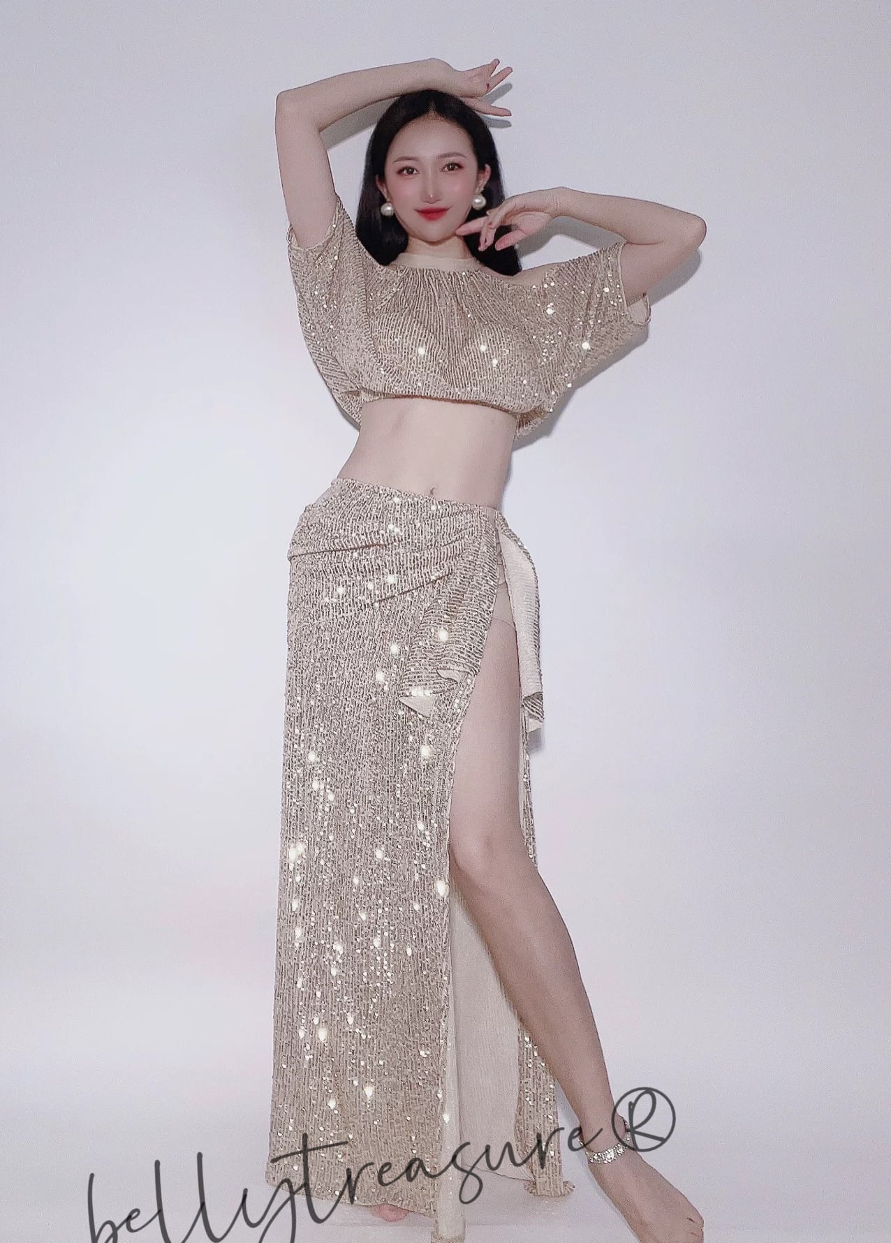 エジプト製ベリーダンス衣装 エジプト製 ベリーダンス衣装 黒&白 | shamirajapan