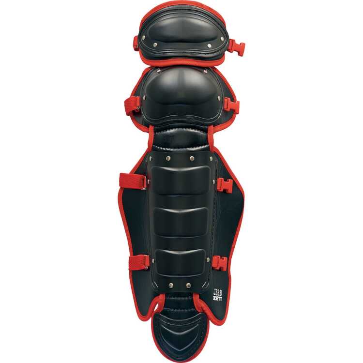 【在庫限り】 ゼット 軟式野球用キャッチャーレガーツ(限定品) ブラック×レッド #BLL3298CA-1964 送料無料 【在庫限り】 ZETT