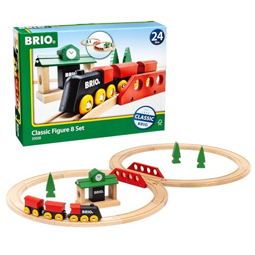 BRIO (ブリオ) クラシックレール 8の字セット [全22ピース] 対象年齢 2歳* (電車 おもちゃ 木製 レール) 33028