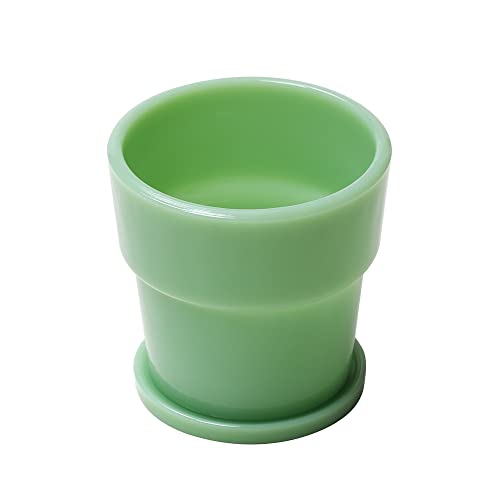 ideaco (イデアコ) ガラス 植木鉢 4号 直径 14cm ジェード Milk Glass Planter Pot 4 (ミルクガラスプランターポット 4)