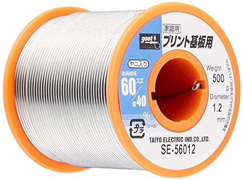 太洋電機産業(goot) 鉛入りはんだ φ1.2* スズ60%/鉛40% 500gリール巻 ヤニ入り SE-56012 日本製