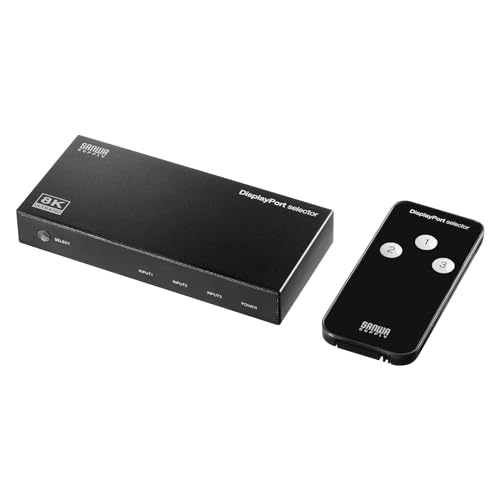 サンワサプライ 3インプット1最終生産物DisplayPortうつり変わり器 8K/30サイクル相応う・遠隔操作付き添い人  SW-DP31R