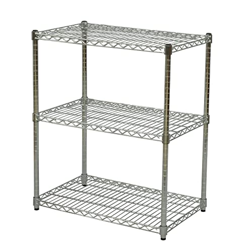 エイアイテック(AITECH)25φスチールラックセット3段 幅75*奥行45*高さ90cm 組立品 メッキ SR-754590