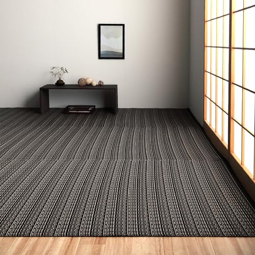 サイズ：348 x 352 cm (長方形) イケヒコ ラグ カーペット 日本製 ポリプロピレン カーペット バルカン 江戸間8畳 ブラウン 洗える 畳 上敷き ござ ゴザ い草調 おしゃれ ペット 犬 猫 汚れに強い