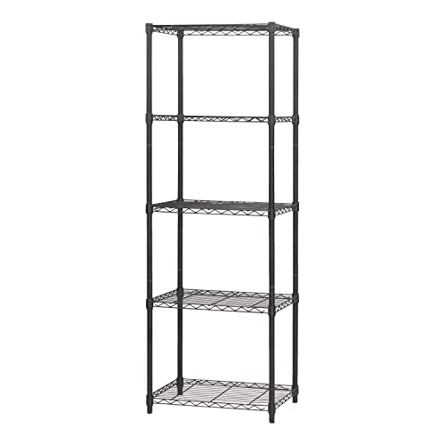 エイアイテック(AITECH)スチールラック キャスター付 5段 幅60cm ブラック NERO-6018 BK