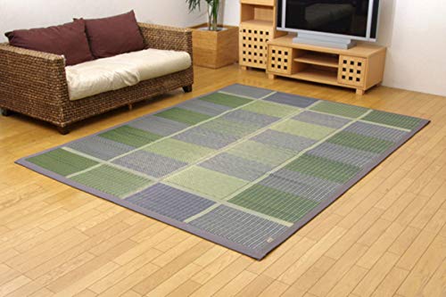 イケヒコ い草 ラグ カーペット FUBUKI 約261*352cm 江戸間6畳 グリーン 日本製 #4112206|BeLugastore