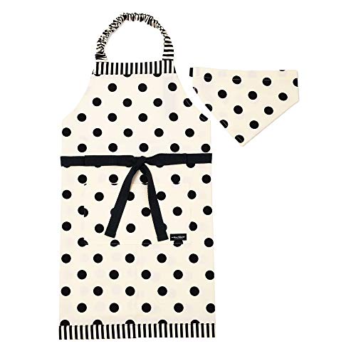 COLORFUL CANDY STYLE 子供用 キッズエプロン 女の子 三角巾 セット 小学生 着脱簡単 130ー160 polka dot large(twill・white)*narrow stripe(twill・black) N1249530
