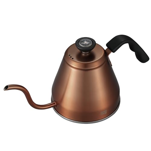 QAHWA(カフア) コーヒーポット 1.2L カッ基準打数 脂製手持ち部分 細口手合い 気温計付き添い人 ドリップ湯沸かし シービージャパン