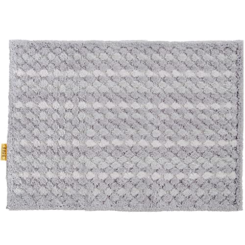 オカ(OKA) 乾度良好 抗カビプラスバスマット 約50*70cm グレー(吸水 速乾 抗菌防臭 かんどりょうこう 足ふきマット)