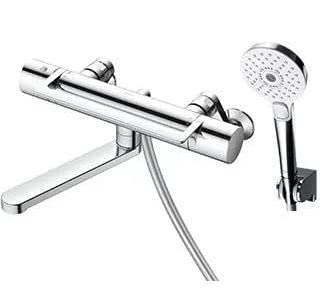 TOTO 浴室用壁付サーモスタット混合水栓 アーチハンドル 170mm コンフォートウェーブめっき3モード 寒冷地用 シルバー TBV03417ZA