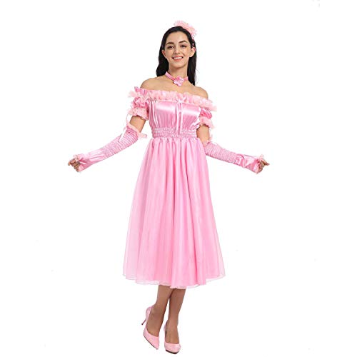 [JOLINE] シシー女性 スイート オフショルダー スリム フィット バウ ピンクドレスクロスドレッシング｜BeLugastore