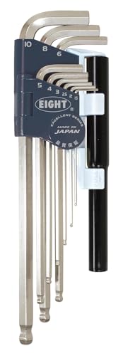 エイト テーパーヘッド 六角棒スパナ 増し締めパイプ2本付 9本組 TLS-9NP