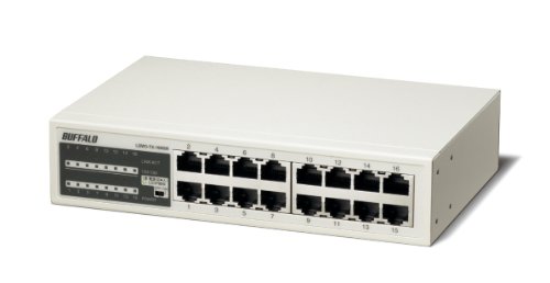 バッファロー BUFFALO 10/100Mbps対応 金属筺体 電源内蔵 16ポート ホワイト スイッチングハブ LSW3-TX-16NSR 7,859円