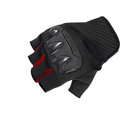 [コミネ] バイク用 グローブ プロテクトメッシュハーフフィンガーグローブ ブラック/レッド M GK-242 12976 春夏秋向け プロテクター メッシュ素材