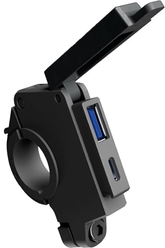 デイトナ(Daytona) バイク USB電源 防水 USB-A*USB-C QC3.0/PD3.0対応 急速充電 60W iPhone/Android対応 取付幅13mm リレー付き スレンダーUSB 2ポート 46392
