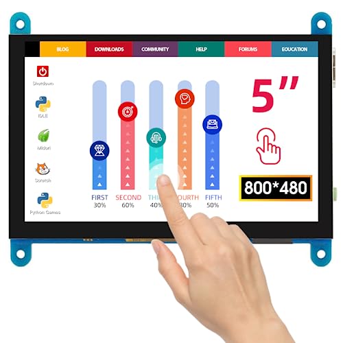 ELECROW 5in 移動性管する Raspberry Pi用 移動性見せびらかす LCD 見せびらかす 携帯型管する 800*480 タッチパネルモニター Raspberry Pi 4B 3B*向け 取り組み機 Win パソコンに相応う 取り組み管する