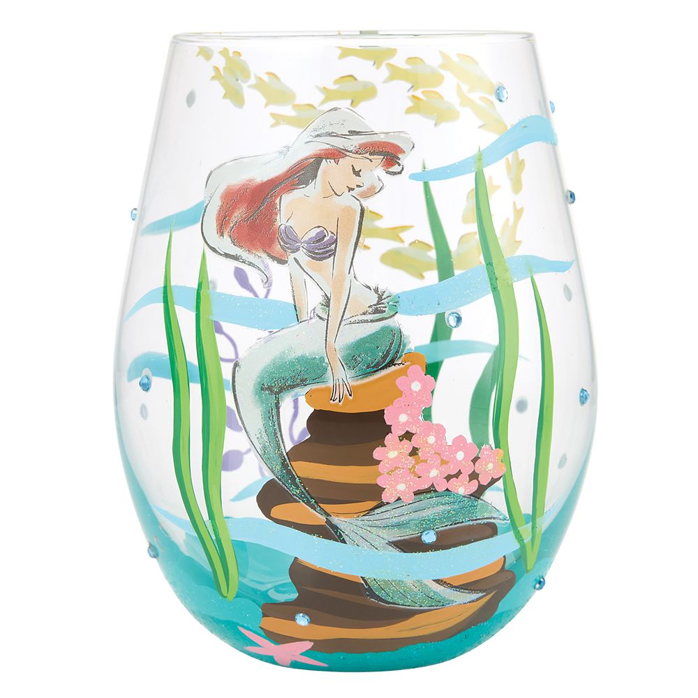 【取寄せ】 ウォルトディズニー Disney US堅苦しさ商いもの リトル人魚 蟻エル Ariel 妃殿下 意気ごみ 水呑み 硝子 ステムレスグラス ぶどう酒水呑み [並行輸入品] Ariel \u0027\u0027An Ocean of Dreams\u0027\u0027 Stemless Glass by Lolita ? The Little Mermaid