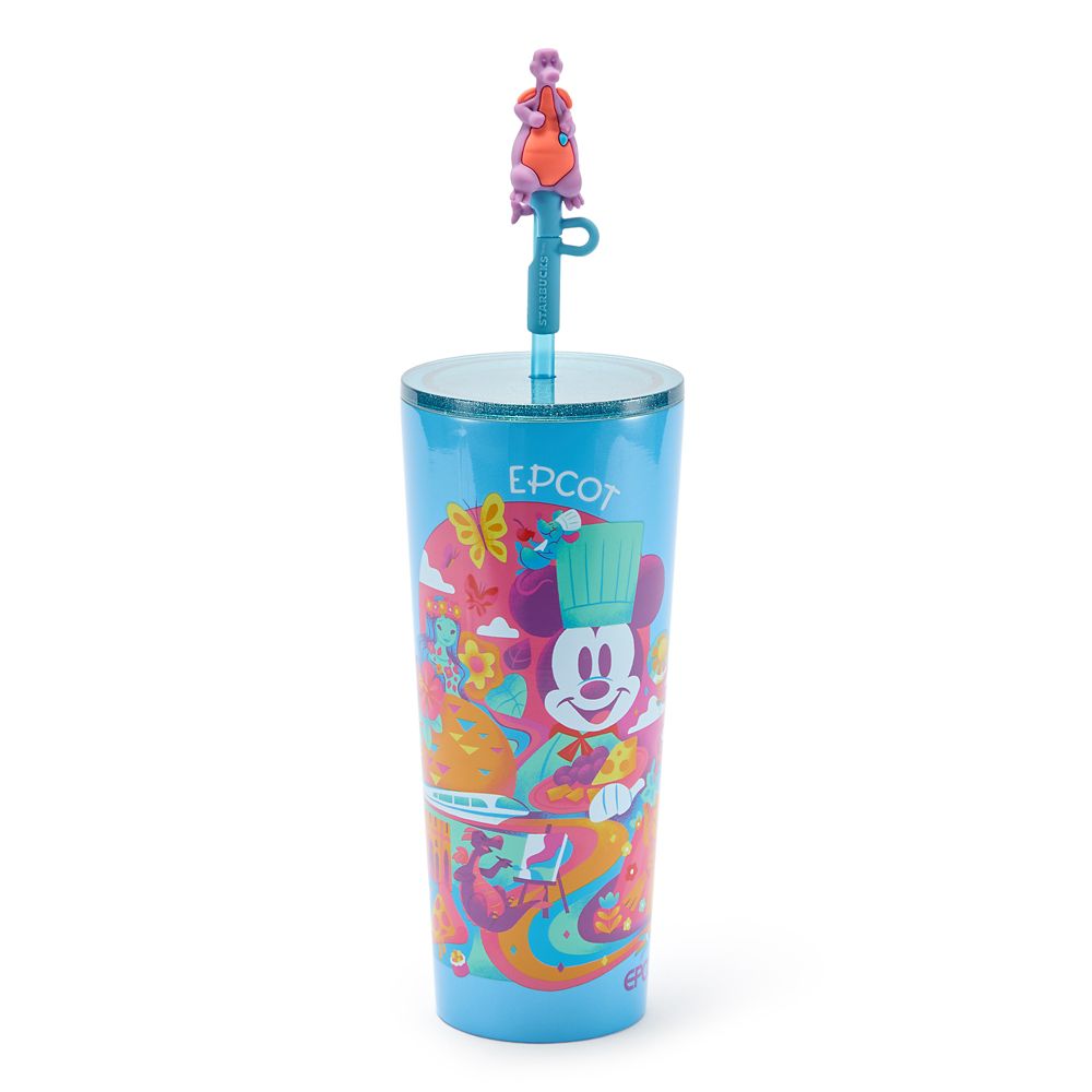 【取寄せ】 ディズニー Disney US公式商品 エプコット ウォルトディズニーワールド ウォルトディズニー スターバックス タンブラー カップ 水筒 コップ 食器 ストロー ストロー付き ステンレス製 [並行輸入品] EPCOT 24 oz. Stainless Steel Starbucks? Travel Tumbler wi｜ビーマジカル店