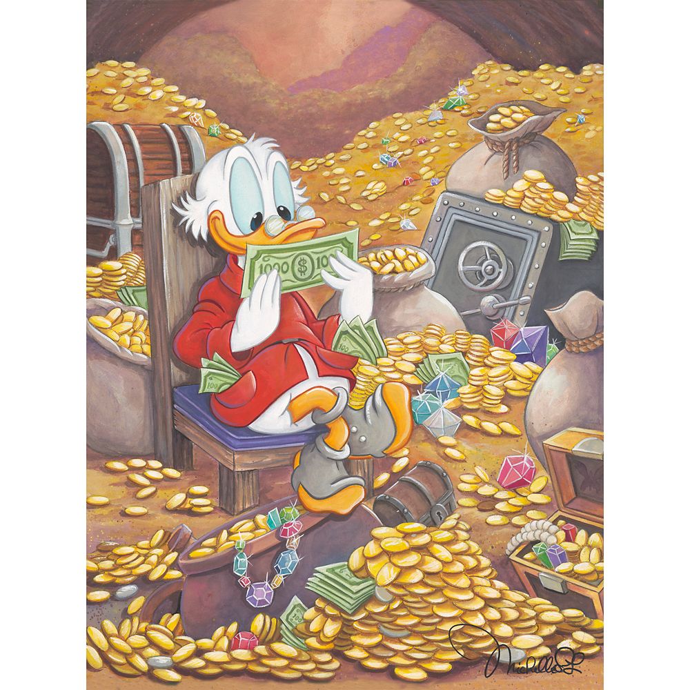 【取寄せ】 ウォルトディズニー Disney US堅苦しさ商いもの スクルージ マクダック 制限事項版 制限事項 帆布 帆布芸術 絵図 絵 芸術 室内装飾 壁 かざり付ける 目論む [並行輸入品] Scrooge McDuck \u0027\u0027Scrooge\u0027s Happy Place\u0027\u0027 Gallery Wrapped Canvas by Michelle St.Laurent ? Limit