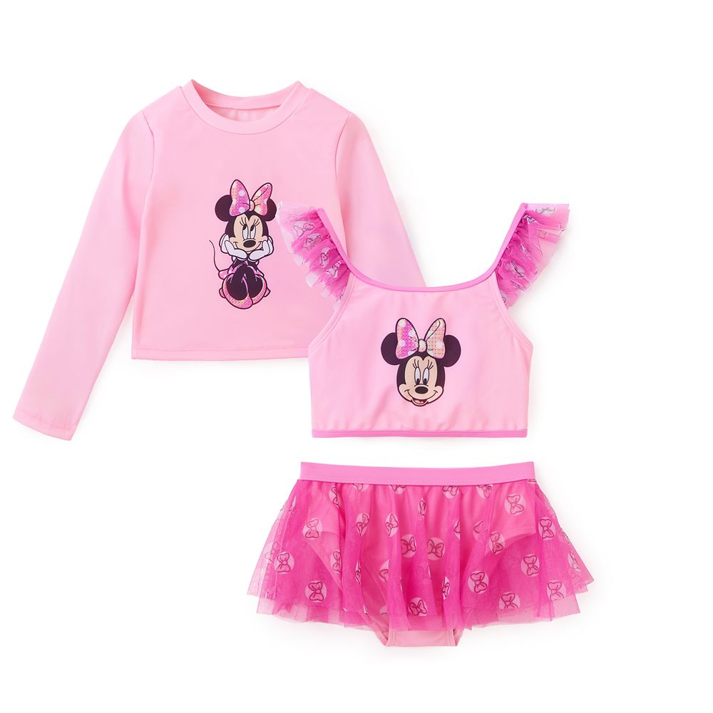 【取寄せ】 ウォルトディズニー Disney US堅苦しさ商いもの ミニーマウス ミニー うしろ帯 ガールズ 赤ちゃん 水泳着 仕掛ける うしろ帯用 赤ちゃん用 スイムウェア 服  [並行輸入品] Minnie Mouse Deluxe Swim Set for Girls グッズ バス発着場 差し上げ物 差し上げ物 生まれ落ちる日 一般受け