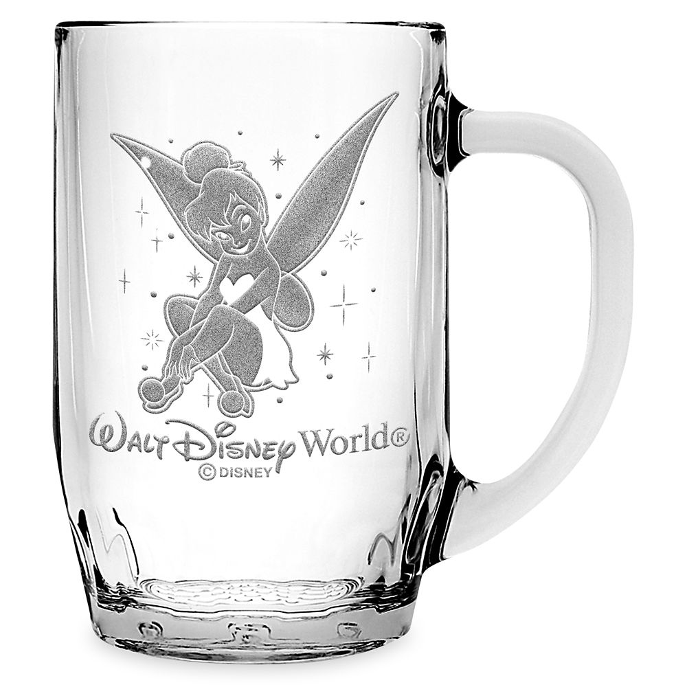 【取寄せ】 ディズニー Disney US公式商品 ティンカーベル アリバスブラザーズ マグカップ マグ コップ カップ 食器 グラス ガラス 大サイズ [並行輸入品] Tinker Bell Glass Mug by Arribas ? Large ? Personalized｜ビーマジカル店